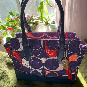 2012 Coach Legacy Heritage Signature Candace Carryall Satchel